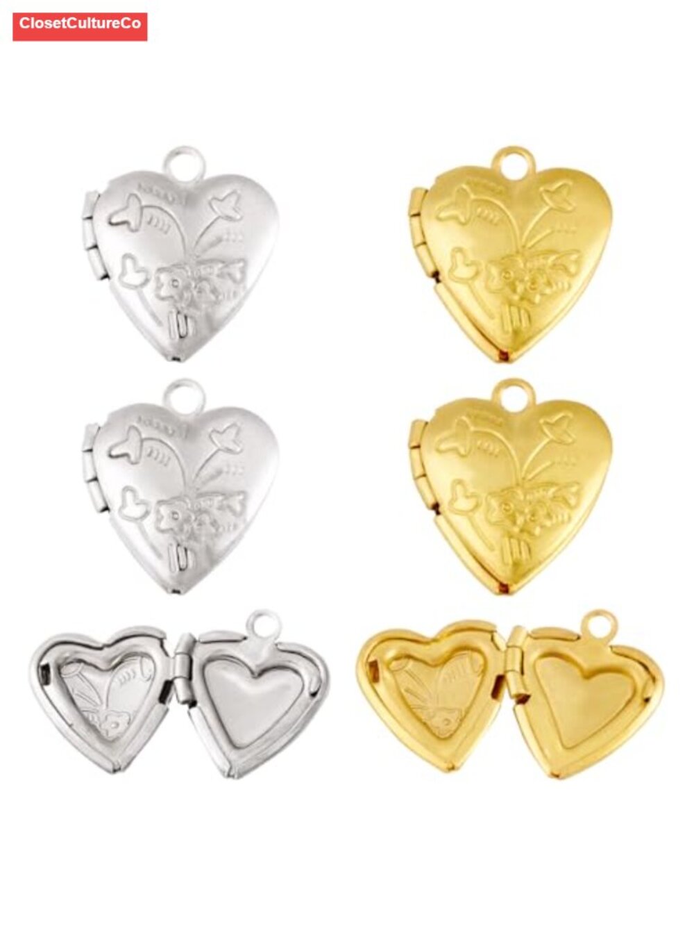 Brass Heart Locket Pendant Photo Frame Charms for Jewelry Making